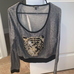 Express off shoulder cropped sweater